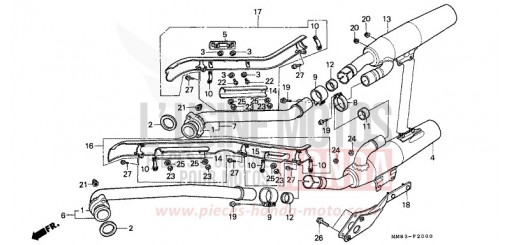 EXHAUST MUFFLER VT1100CR de 1994